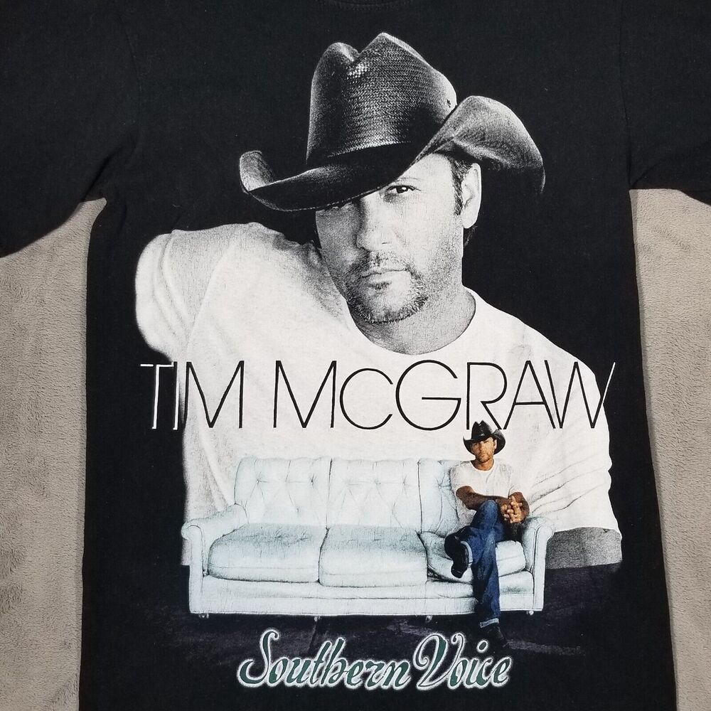 Tim McGraw Southern Voices Tour TShirt Unisex Black Size Small Country 2010